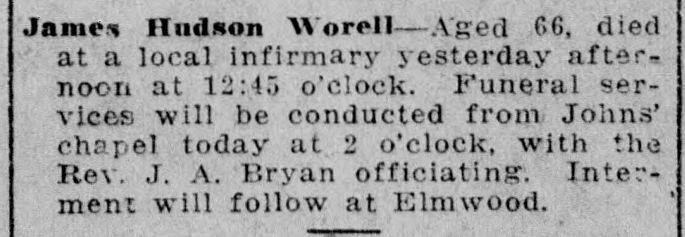 James Hudson Worell obituary